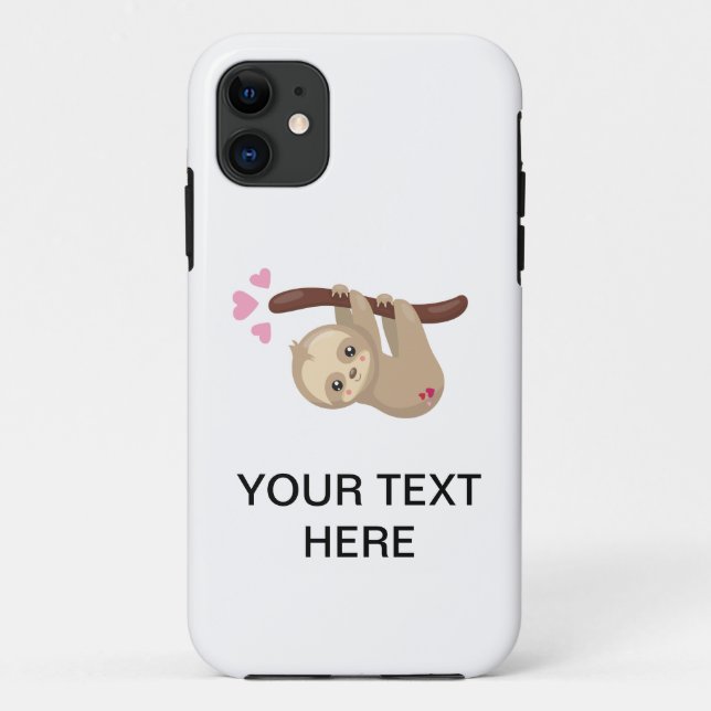 Cute sloth custom text  Case-Mate iPhone case (Back)