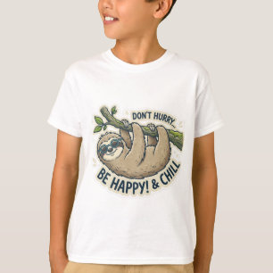 Cute Sloth "Don't Hurry Be Happy & Chill" Funny T-Shirt