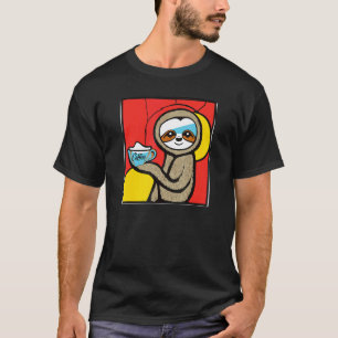 cute Sloth drinking coffee for men and woman T-Shirt