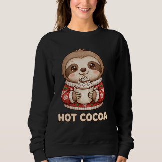 Cute Sloth Drinking Hot Cocoa Christmas Sweater
