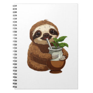 Cute Sloth Drinking Yerba Mate � Adorable Kawaii A Notebook