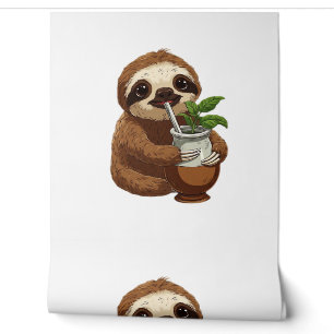 Cute Sloth Drinking Yerba Mate – Adorable Kawaii A Wallpaper