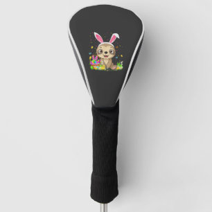 Cute Sloth Easter Egg Hunt Bunny Ear Sloth Happy E Golf Head Cover
