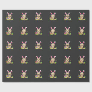 Cute Sloth Easter Egg Hunt Bunny Ear Sloth Happy E Wrapping Paper