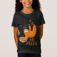 Cute Sloth Eat Pizza Adult Vegan Kids Funny Thanks