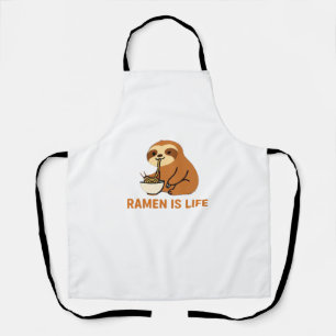 Cute Sloth Eating Ramen � Funny Noodle Lover Desig Apron