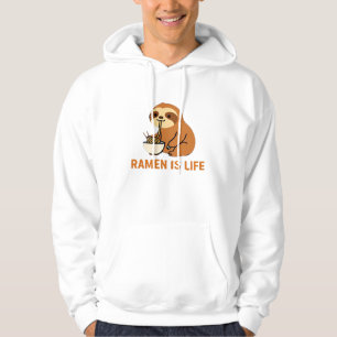 Cute Sloth Eating Ramen � Funny Noodle Lover Desig Hoodie