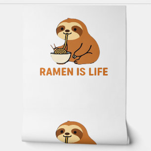 Cute Sloth Eating Ramen � Funny Noodle Lover Desig Wallpaper