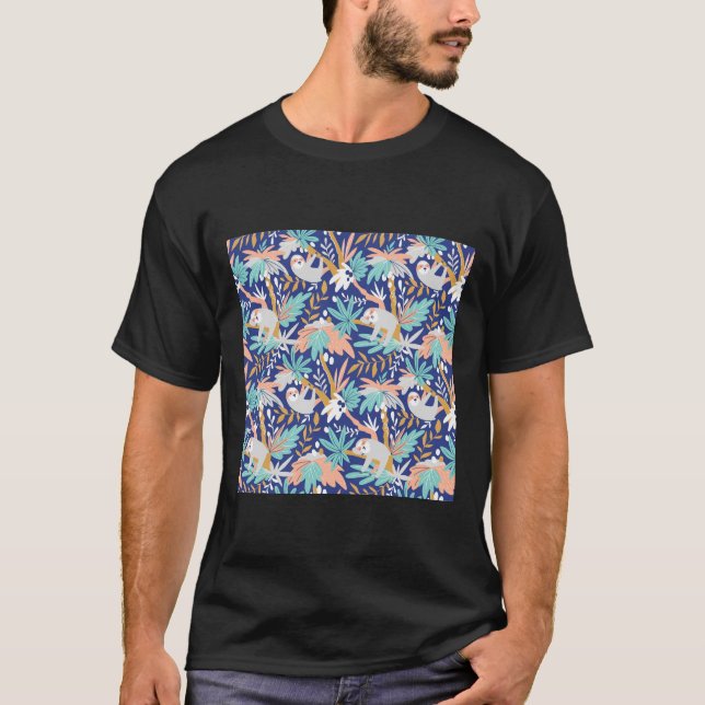Cute Sloth Forest T-Shirt (Front)