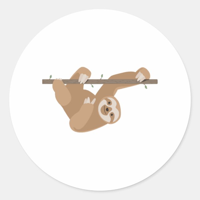 Cute Sloth Gift Classic Round Sticker (Front)