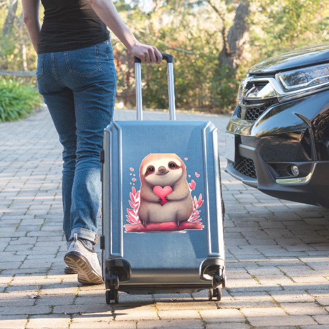 Cute Sloth Gift for Sloth lovers Colourful Art (Suitcase Insitu)