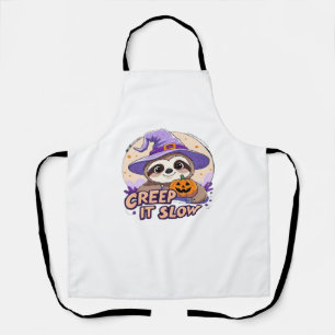 Cute Sloth Halloween Shirt � Funny Creep It Slow W Apron