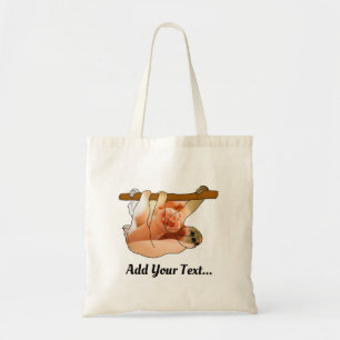Cute Sloth Hanging In   Add your Photo and Text Tote Bag