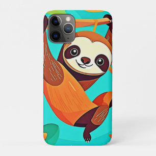 Cute Sloth Hanging in Jungle Case-Mate iPhone Case