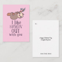 Cute Sloth Hanging Out Funny Kids Valentine's Day