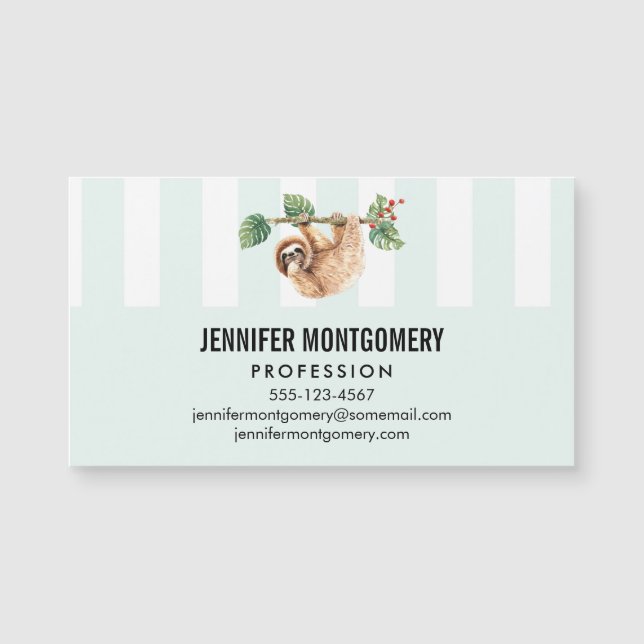 Cute Sloth Hanging Upside Down Watercolor (Front)