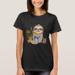 Cute Sloth Hanukkah Chanukah With Menorah Jewish T-Shirt<br><div class="desc">Cute Sloth Hanukkah Chanukah With Menorah Jewish</div>