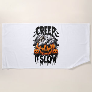 Cute Sloth Happy Halloween Beach Towel