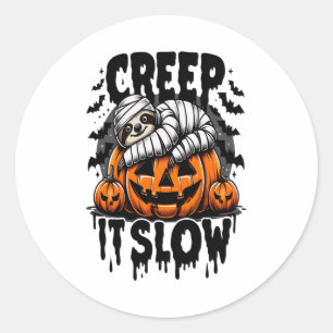 Cute Sloth Happy Halloween Classic Round Sticker