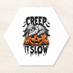 Cute Sloth Happy Halloween Paper Coaster