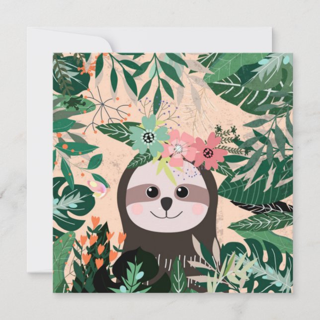 Cute Sloth Holiday Card (Front)