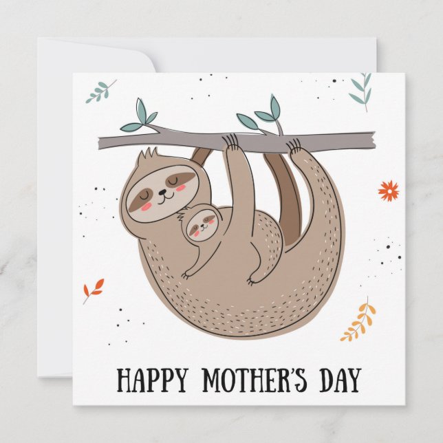 Cute Sloth Holiday Card (Front)
