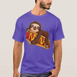 Cute Sloth Hotdog Funny Foodie Gift Hot Dog T-Shirt