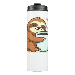 Cute Sloth Hugging Big Coffee Cup Premium T-Shirt