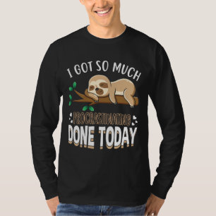 Cute Sloth I Got So Much Procrastinating Done Toda T-Shirt