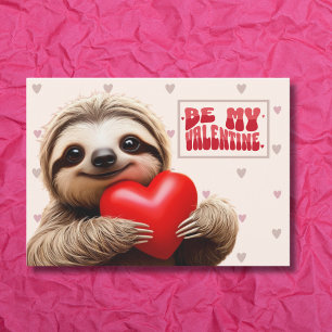 Cute Sloth "I love you sloooow much" Valentine's  Holiday Card