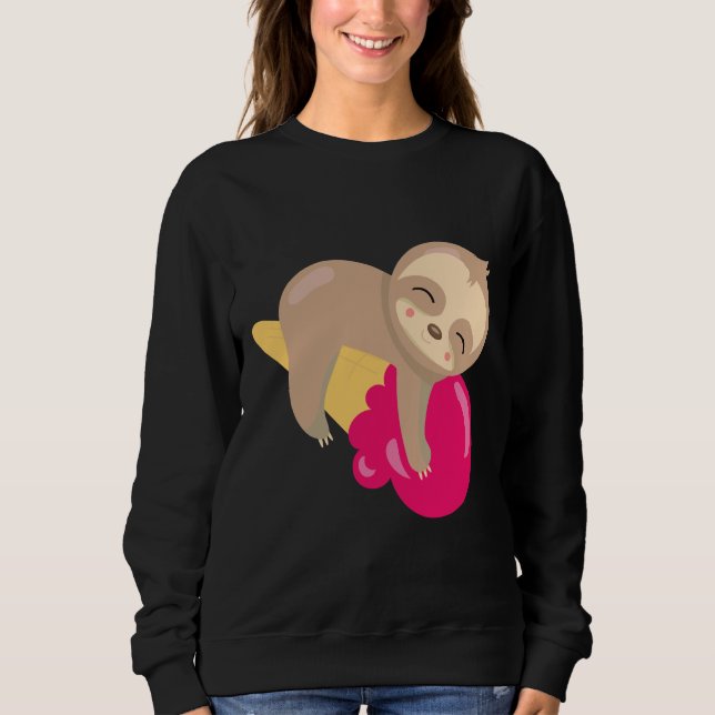 Cute Sloth Ice Cream Sweatshirt (Front)