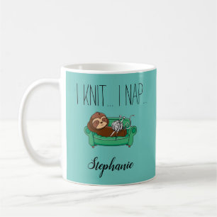 Cute Sloth Knitting Coffee Mug Gift