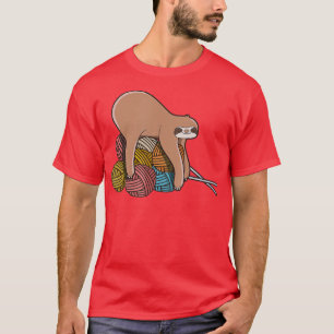 Cute Sloth Knitting Yarn Knitting Wool T-Shirt