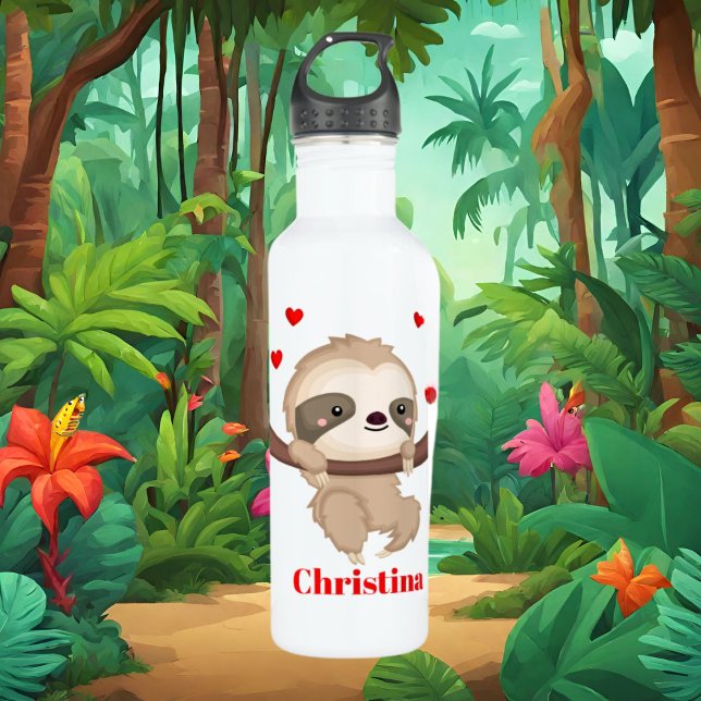Cute sloth love girls 710 ml water bottle (Creator Uploaded)