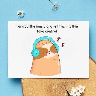 Cute Sloth Love Music Postcard