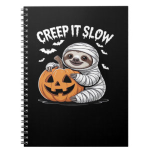 Cute Sloth Lovers Funny Halloween Pumpkin Essentia Notebook