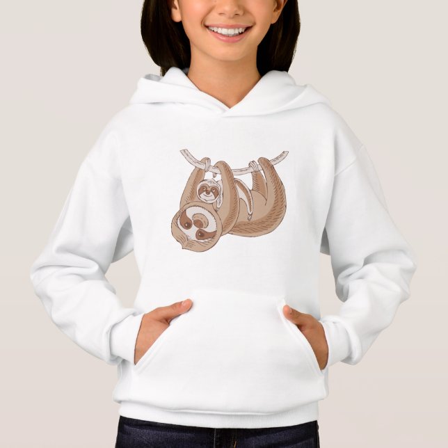cute sloth lovers girls Hoodie (Front)