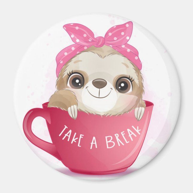 Cute Sloth Magnet (Front)