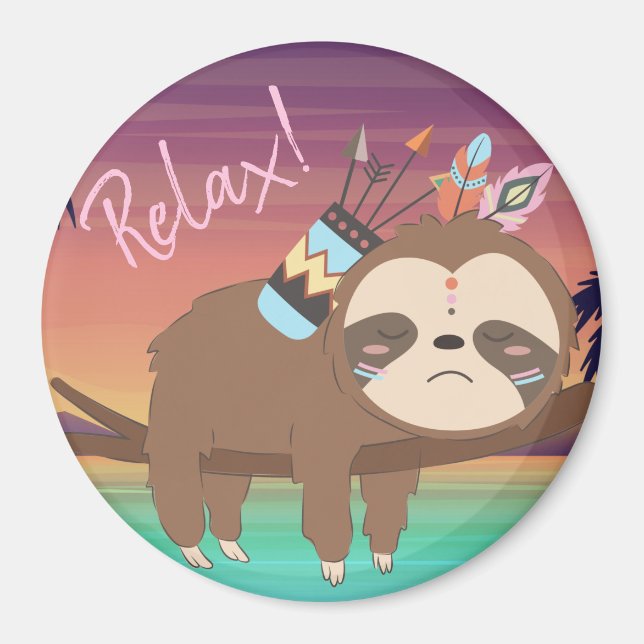 Cute Sloth Magnet (Front)