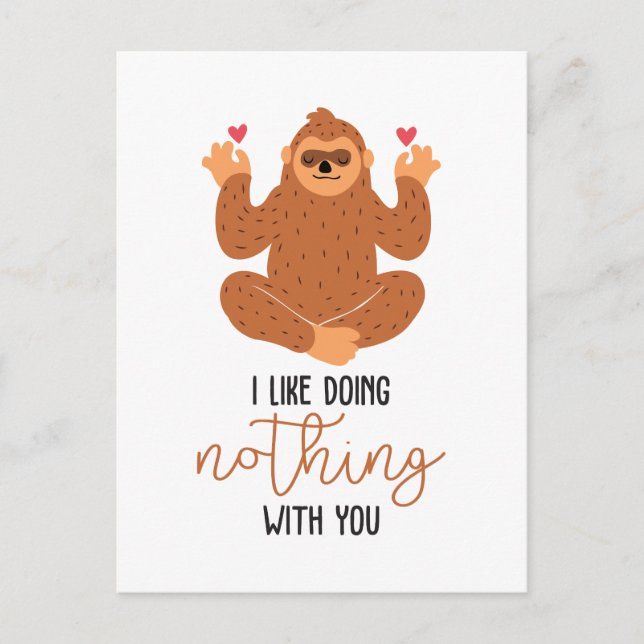 Cute Sloth Meditating  Postcard (Front)