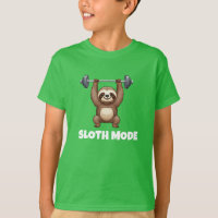 Cute Sloth Mode Cartoon Kids Green