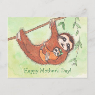 Cute Sloth Mother's Day Postcard