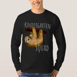 Cute Sloth Mum And Baby Kindergarten Squad Backpac T-Shirt