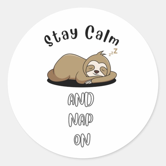 cute sloth napping sticker (Front)