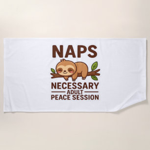 Cute Sloth Naps – Necessary Adult Peace Session Cl Beach Towel