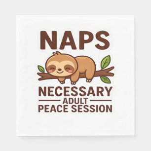 Cute Sloth Naps – Necessary Adult Peace Session Cl Napkin