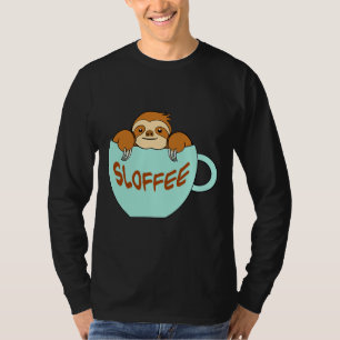 Cute Sloth On A Cup Of Coffee Cafe Latte T-Shirt