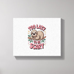 Cute Sloth on Branch with Playful Canvas Print
