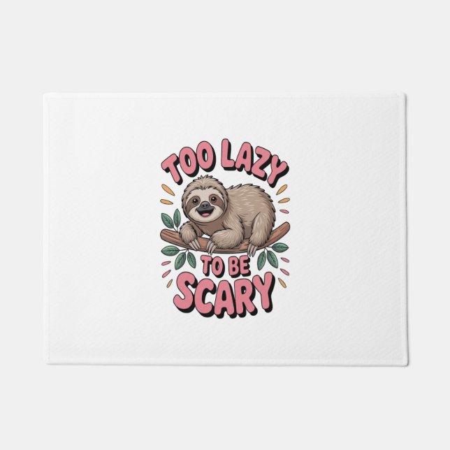 Cute Sloth on Branch with Playful Doormat (Front)