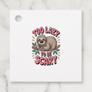 Cute Sloth on Branch with Playful Favour Tags
